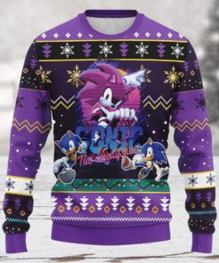Sonic The Hedgehog Purple Ugly Xmas Wool Knitted Sweater