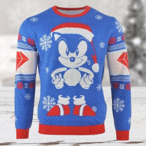 Sonic The Hedgehog Sonic Gem Ugly Xmas Wool Knitted Sweater