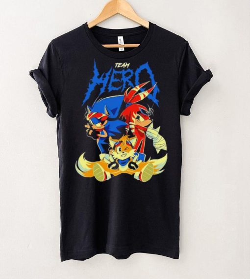 Sonic the Hedgehog cartoon team hero characters shirt