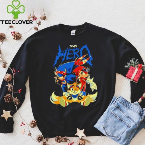 Sonic the Hedgehog cartoon team hero characters shirt