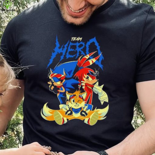 Sonic the Hedgehog cartoon team hero characters shirt