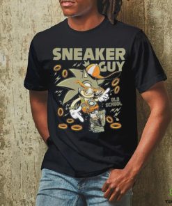 Sonic wear a hat, glasses, camera chain and Jordan 5 sneaker guy shirt
