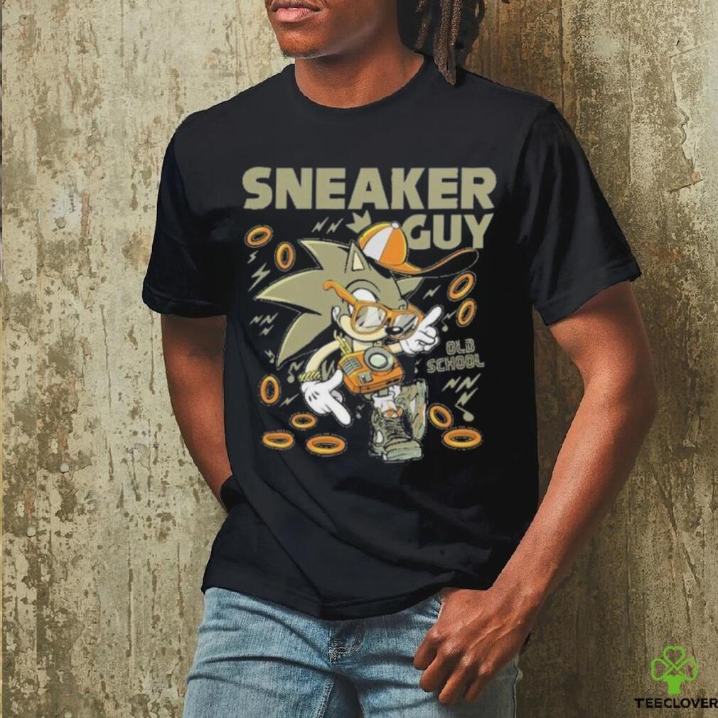 Sonic wear a hat, glasses, camera chain and Jordan 5 sneaker guy shirt Sonic wear a hat, glasses, camera chain and Jordan 5 sneaker guy shirt