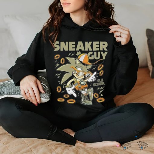 Sonic wear a hat, glasses, camera chain and Jordan 5 sneaker guy shirt