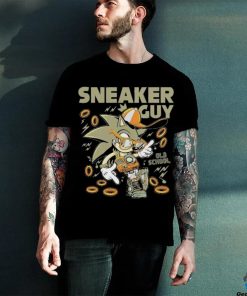 Sonic wear a hat, glasses, camera chain and Jordan 5 sneaker guy shirt