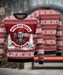 Sons Of Santa North Pole Red Crazy Sweaters For Christmas