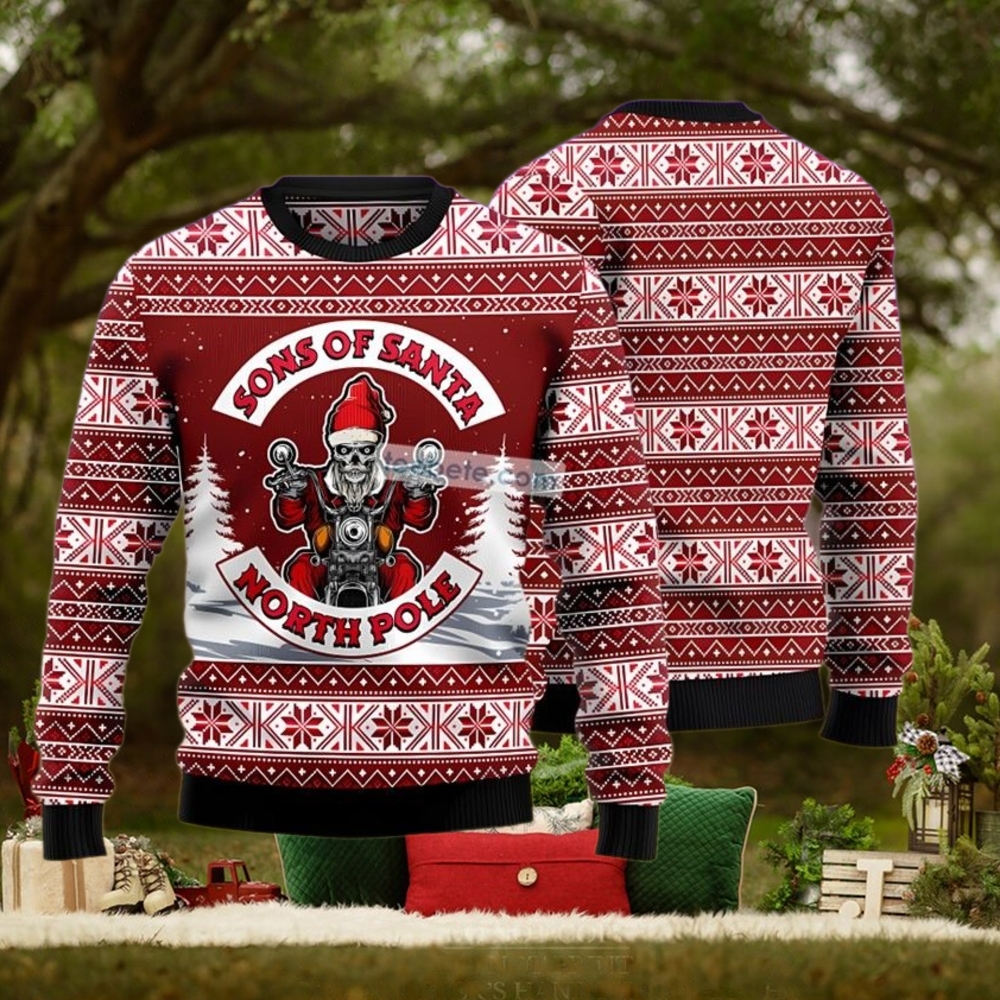 Sons Of Santa North Pole Red Crazy Sweaters For Christmas Sons Of Santa North Pole Red Crazy Sweaters For Christmas