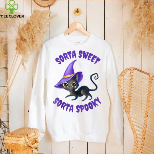 Sorta Sweet Sorta Spooky Cat Lover Funny Witch Hat Halloween T Shirt