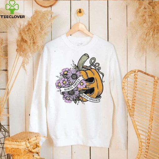Sorta Sweet Sorta Spooky Floral Pumpkin Spooky Season T Shirt