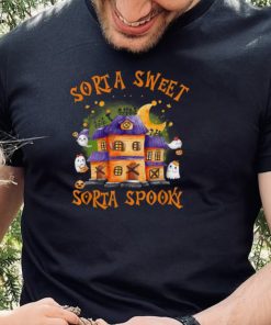 Sorta Sweet Sorta Spooky Watercolor Haunted House Shirt