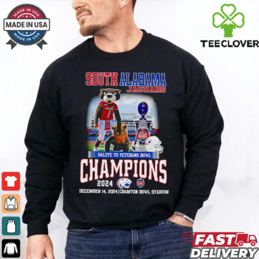South Alabama Jaguars Salute to Veterans Bowl Champions 2024 mascot shirt