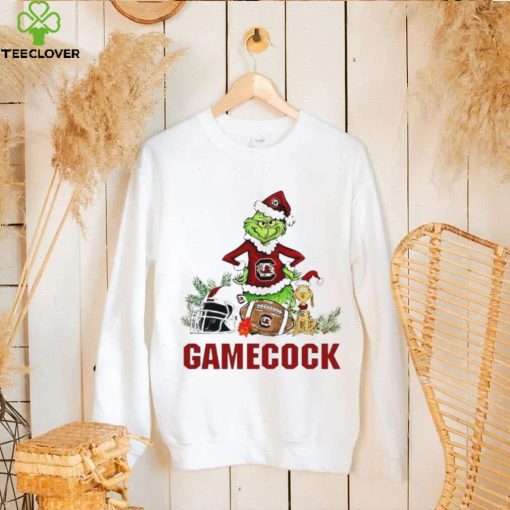 South Carolina Gamecocks Grinch and Max dog funny Christmas hoodie, sweater, longsleeve, shirt v-neck, t-shirt