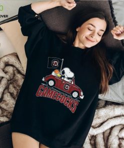 South Carolina Gamecocks Peanuts Snoopy Car Cartoon Sports Unisex T Shirt