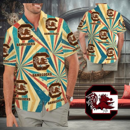 South Carolina Gamecocks Retro Vintage Style Tropical Hawaiian Shirt