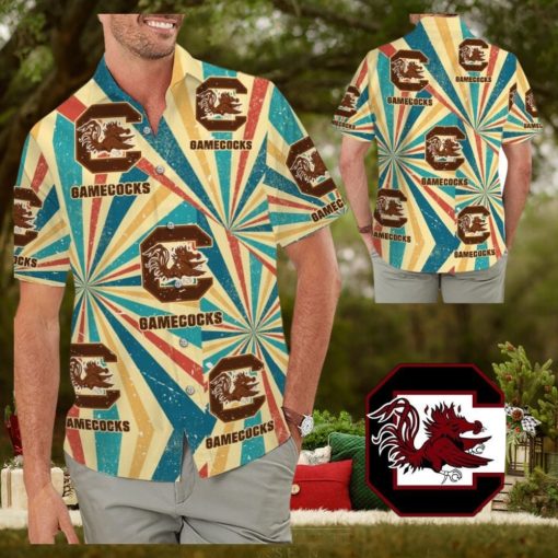South Carolina Gamecocks Retro Vintage Style Tropical Hawaiian Shirt