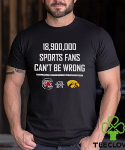South Carolina Gamecocks vs Iowa Hawkeyes 18900000 sports fans can’t be wrong 2024 NCAA Women’s basketball Championship hoodie, sweater, longsleeve, shirt v-neck, t-shirt