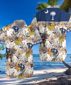 South Carolina White Tailed Deer And Yellow Jessamine Hawaiian Shirt