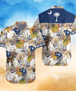 South Carolina White Tailed Deer And Yellow Jessamine Hawaiian Shirt