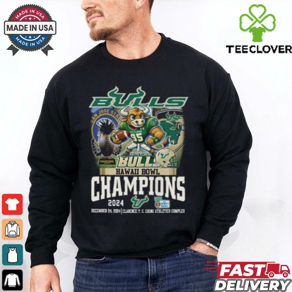 South Florida Bulls Football 2024 Hawaii Bowl Champions T Shirt South Florida Bulls Football 2024 Hawaii Bowl Champions T Shirt