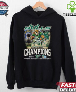 South Florida Bulls Football 2024 Hawaii Bowl Champions T-Shirt, featuring a celebratory graphic with the team’s victory in the 2024 Hawaii Bowl. Perfect for fans commemorating the Bulls' championship win.