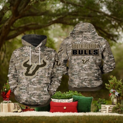 South Florida Bulls NCAA Camo Veteran 3D Printed Hoodie