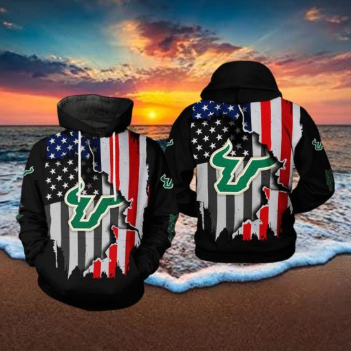 South Florida Bulls NCAA US Flag 3D Printed Hoodie