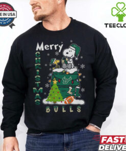 South Florida Bulls Snoopy And Woodstock Merry Christmas Shirt