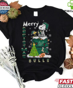 South Florida Bulls Snoopy And Woodstock Merry Christmas Shirt