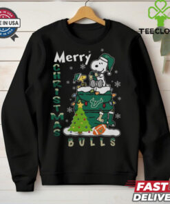 South Florida Bulls Snoopy And Woodstock Merry Christmas Shirt