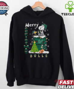 South Florida Bulls Snoopy And Woodstock Merry Christmas Shirt