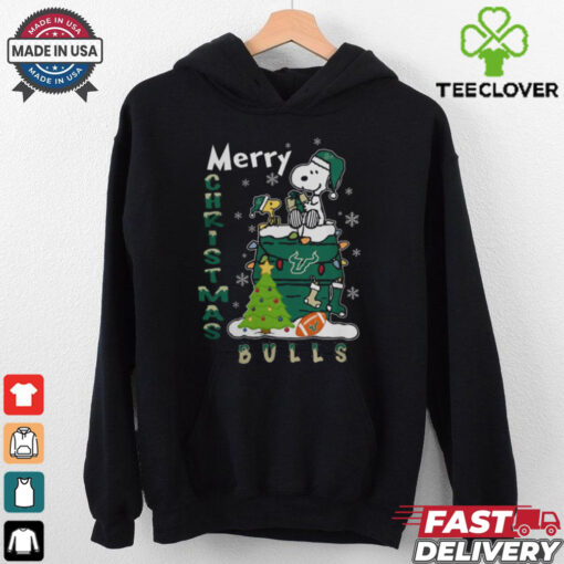 South Florida Bulls Snoopy And Woodstock Merry Christmas Shirt