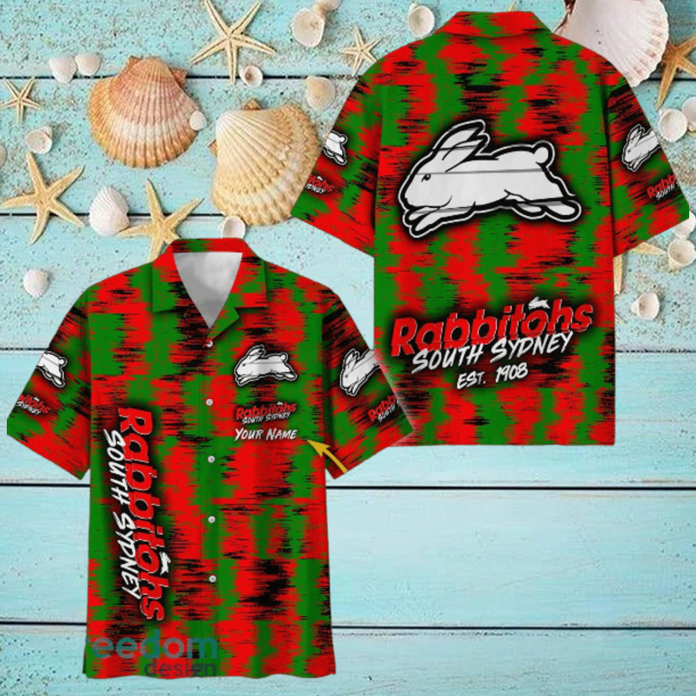 South Sydney Rabbitohs NRL Hawaiian Shirt Trending Design Custom Name