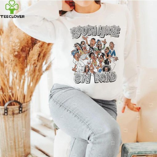 South house on road caricature shirt