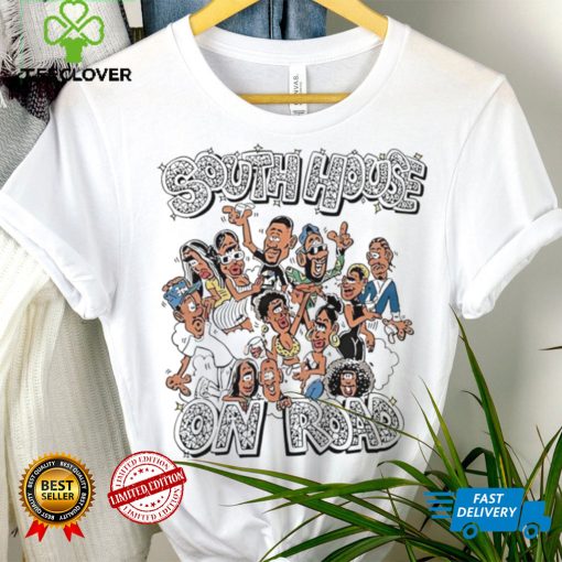 South house on road caricature shirt