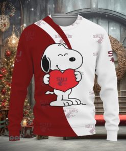 Southern Illinois Salukis Snoopy Cute Heart American Sports Team Ugly Xmas 3D Sweater