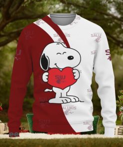 Southern Illinois Salukis Snoopy Cute Heart American Sports Team Ugly Xmas 3D Sweater