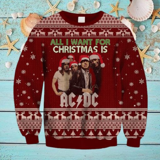 ACDC All I Want For Christmas Is ACDC 2023 Ugly Chirstmas Sweater