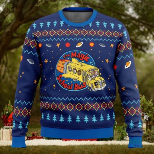 Space Adventures The Magic School Bus 3D Ugly Christmas Sweater Christmas Gift Ideas Party Gift