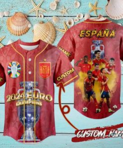 Spain 2024 Euro Champions Espana Custom Baseball Jersey