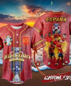Spain 2024 Euro Champions Espana Custom Baseball Jersey