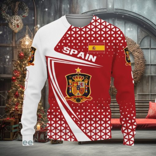Spain Flag pattern sport soccer team World Cup qatar champions football Ugly Xmas Sweater