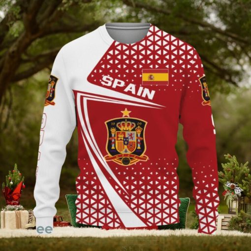 Spain Flag pattern sport soccer team World Cup qatar champions football Ugly Xmas Sweater