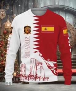 Spain Flag sport soccer team World Cup qatar champions football Knitted Christmas 3D Sweater