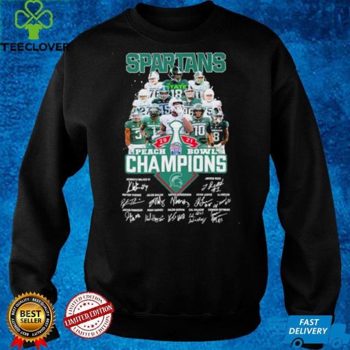 Spartans 2021 Peach Bowl Champions signatures hoodie, sweater, longsleeve, shirt v-neck, t-shirt