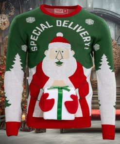 Special Delivery Santa Claus3D Gift Ugly Christmas Sweater