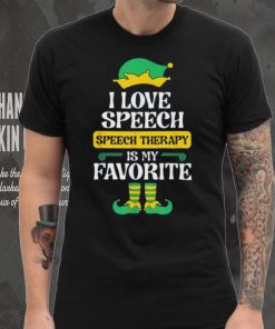 Speech Therapy Elf Christmas School Therapist Slp Language Shirt