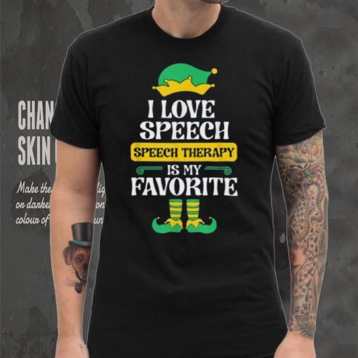 Speech Therapy Elf Christmas School Therapist Slp Language Shirt