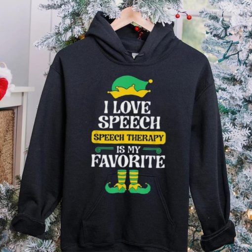 Speech Therapy Elf Christmas School Therapist Slp Language Shirt