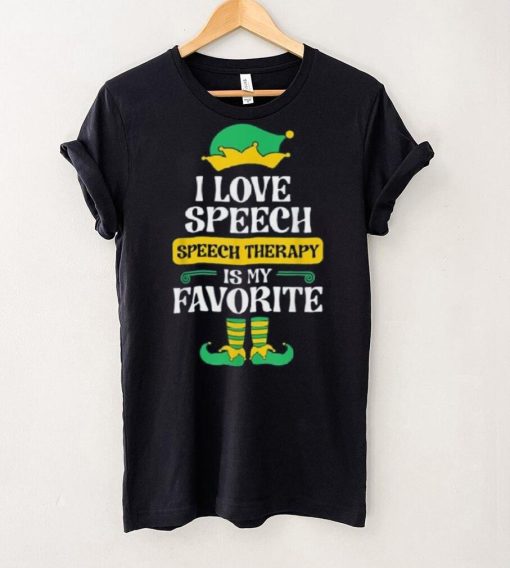 Speech Therapy Elf Christmas School Therapist Slp Language Shirt