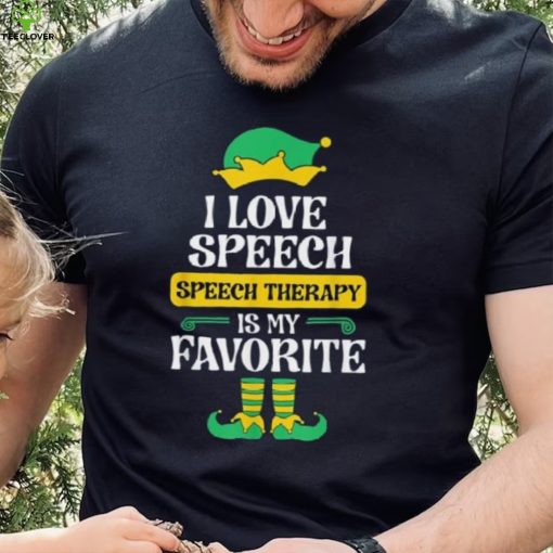 Speech Therapy Elf Christmas School Therapist Slp Language Shirt